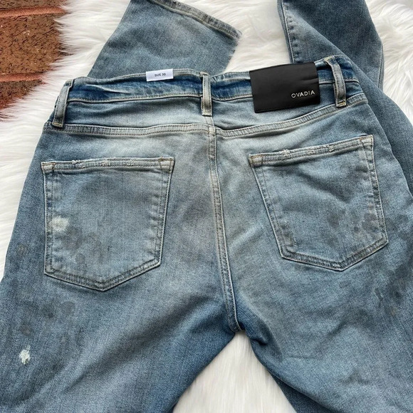 Ovadia & Sons New York Men's Skinny Jeans 001 Paint Light Wash Denim Siz… - Picture 4 of 7